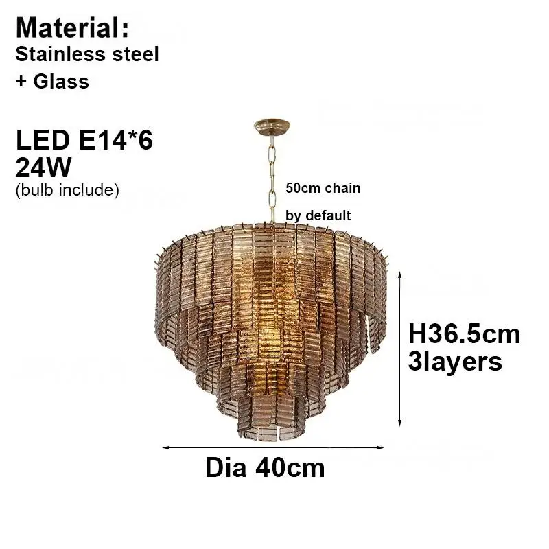 Tiered glass light fitting with a circular panel arrangement