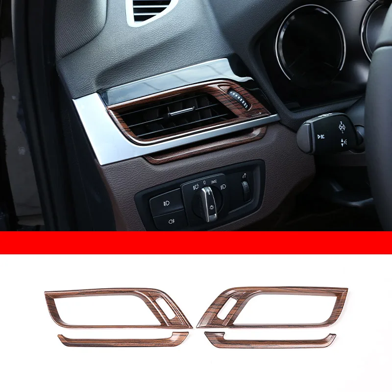 ABS Pine houtnerf voor BMW X1 X2 F47 F48 2016-2022 auto middenconsole stuurwiel deur trim sticker auto accessoires