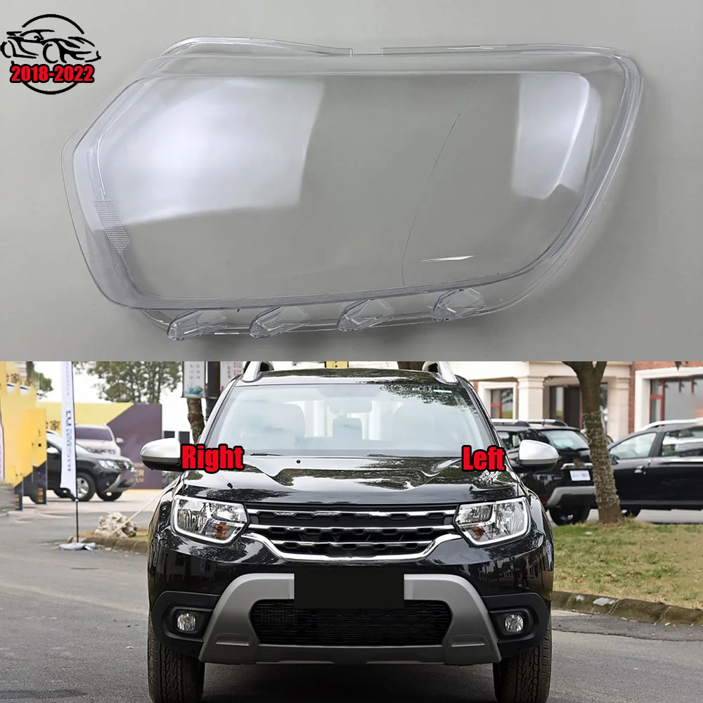Frontscheinwerferabdeckung Scheinwerfergehäuse Transparente Lampenschirm-Linse Plexiglas 2018 2019 2020 2021 2022 Für Renault Duster
