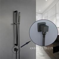 Black Brass Handheld Shower Spray Head Holder Bracket Bathroom Without Hand Bidet Bracket Connector Outlet Sprayer Toilet With/