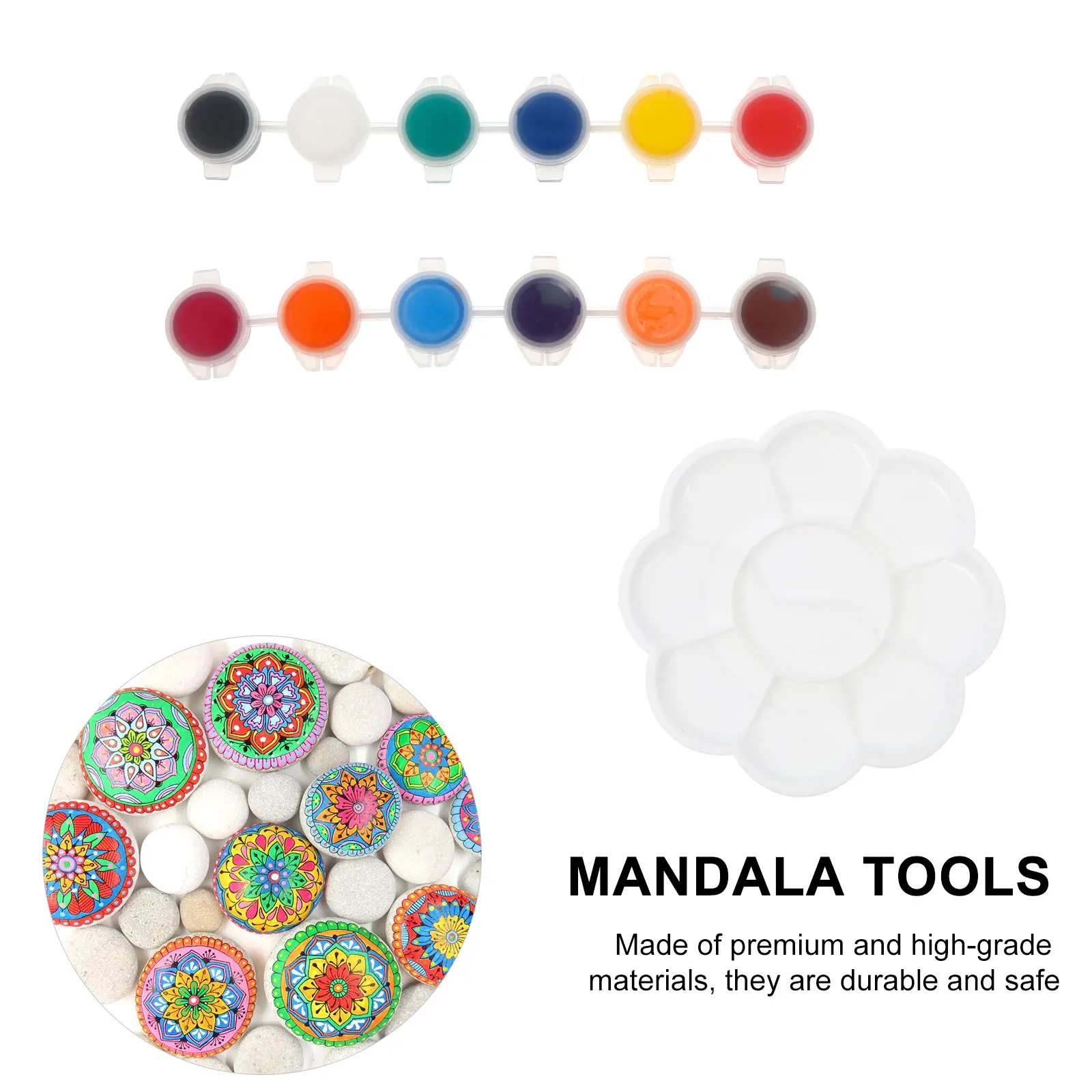 

Mandala Painting Tools Stencil Set Brush Templates Durable Art Craft Kit Compatible Watercolor Oil Acrylic Spot Drill Clay