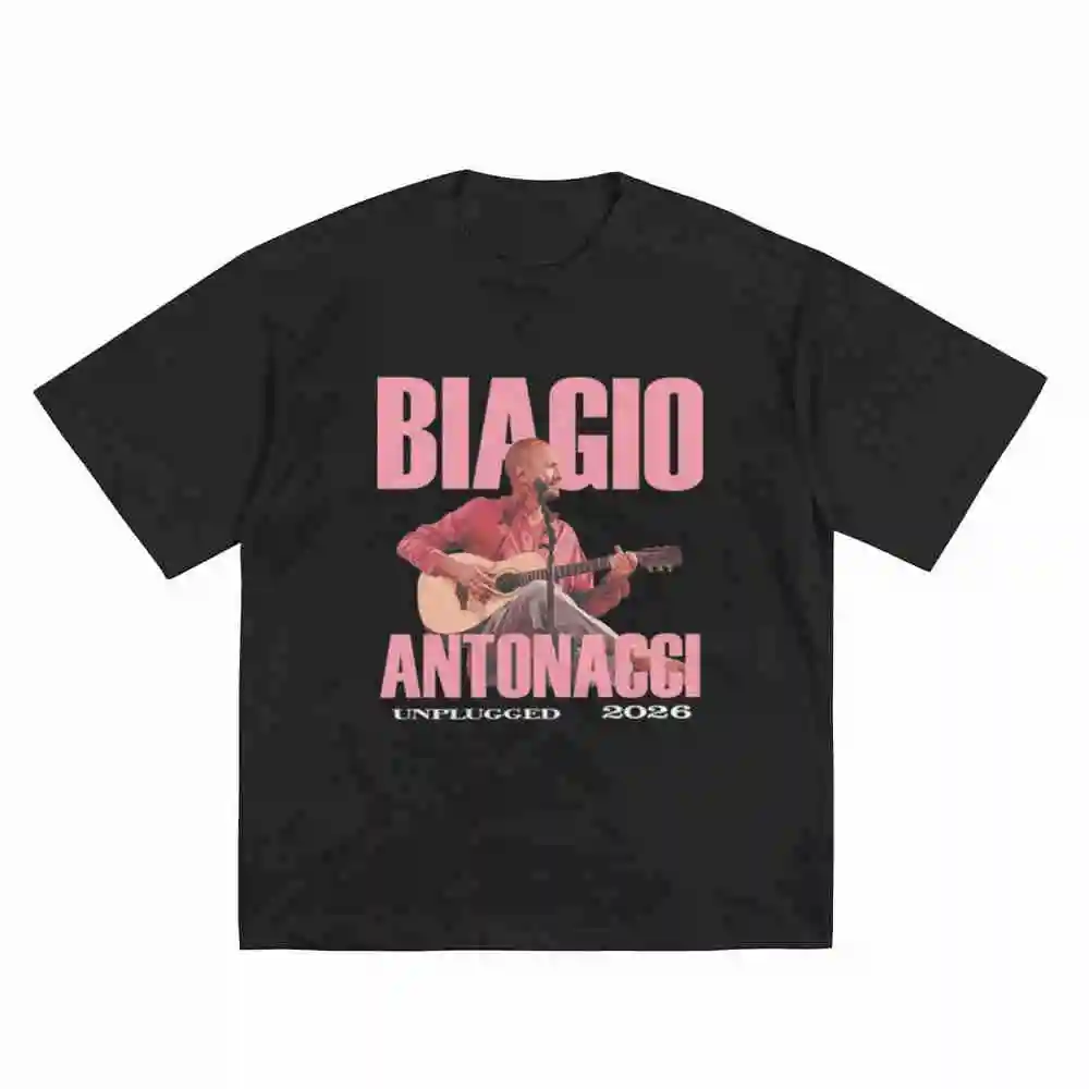 Biagio Antonacci Unplugged 2026 Singer Sanremo Music Concerts Short Sleeve Tee 100% Cotton T-Shirt