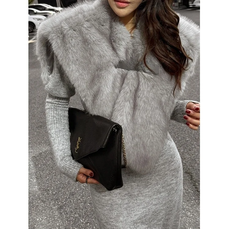 

Жилет из искусственного меха в корейском стиле, теплый, для женщин, весна-осень-зима, повседневный, модный