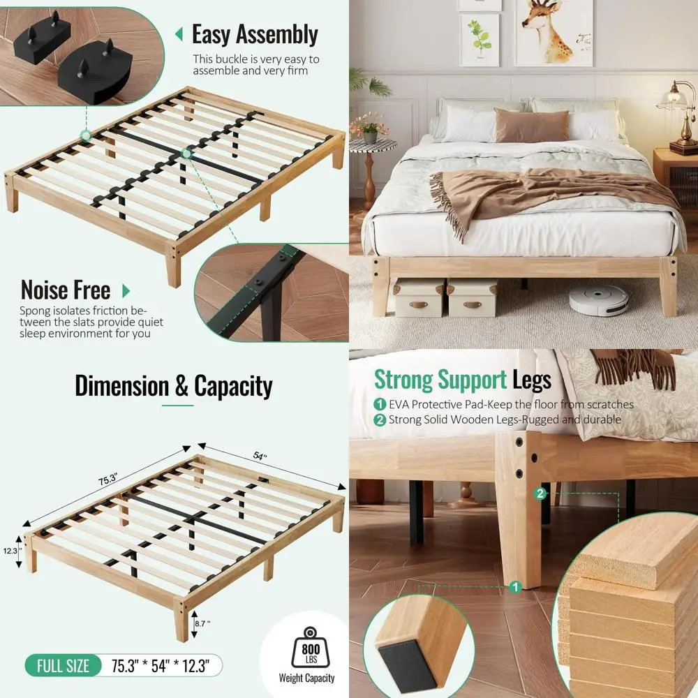 

Кровать-платформа из массива дерева - бесшумная конструкция, металлические и деревянные ламели, не требует пружинного блока, простая сборка, натуральная отделка.