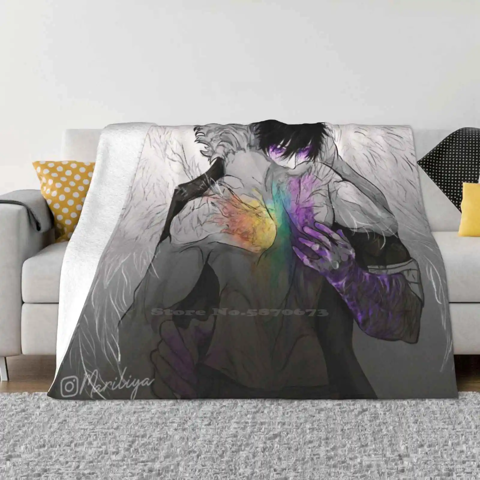 Dabihawks Lgbt Pride Super Warm Soft Blankets Throw On Sofa/Bed/Travel Dabihawks Boku No Hero Academia Hotwings Mha Anime