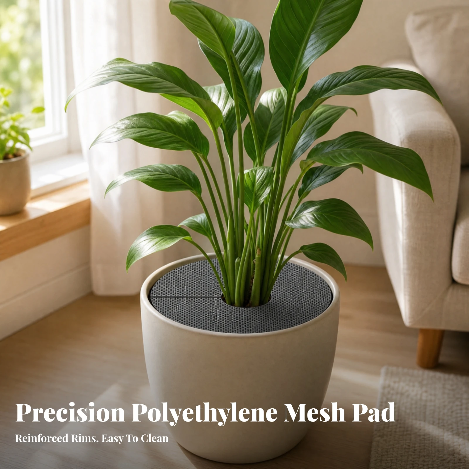 6 Pieces Soil Protection Liner Pet-Resistant Circular Polyethylene Pot Liner with Central Opening Potted Plant Digging Guard
