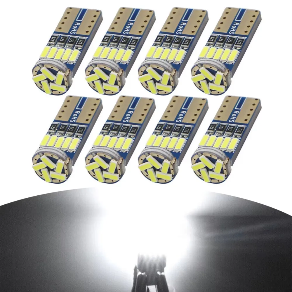 

10pcs Super Bright T10 License Plate Light 194 168 Car LEDs Light 12V W5W Side Lights