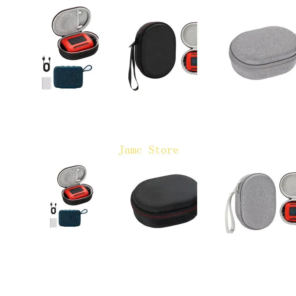 LX0B Speaker Storage Case with EVA Shell Mesh Pocket Soft Interior and Hand Straps for GO5/4/3  Daily Carry Storage Use