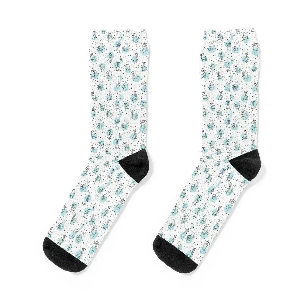 Happy Goat Pattern - Christmas And Birthday Gift Ideas For Goats Lovers Socks Stockings Christmas Socks Male Women's