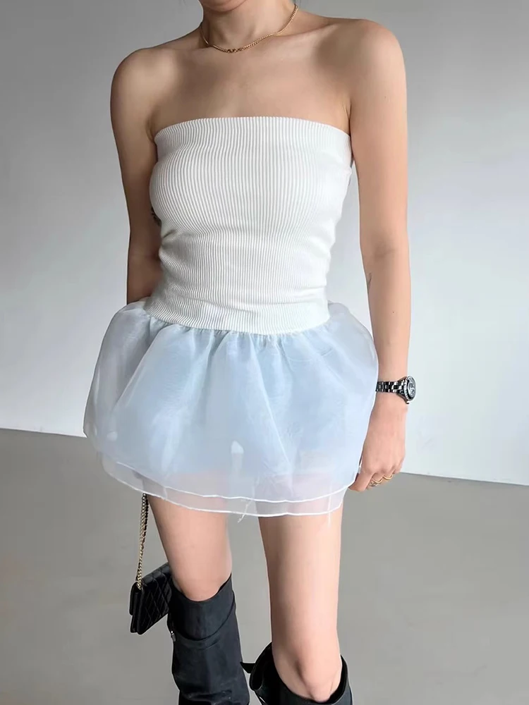 

Chic Summer Sexy One-oulder Slim Fit Me Skirt Vest Top Base Csole Tank Top Commute Sle Color Regular Length