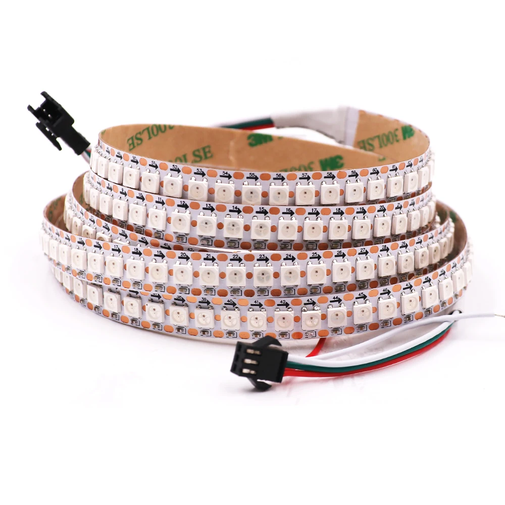 WS2812B RGB LED Strip 5V 5050 Addressable Full Color LED Tape Pixel Lights 30/60/144 LEDs/M Waterproof Ribbon Diode White PCB