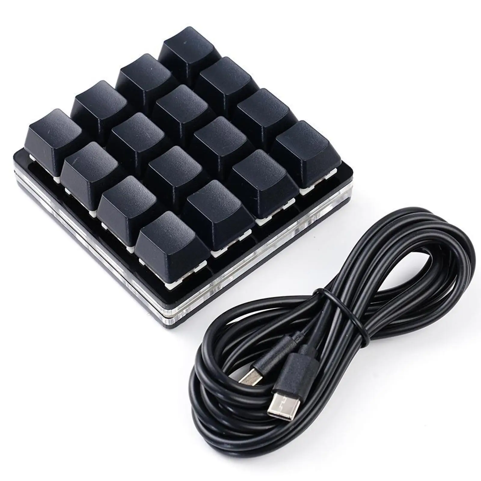 Mini zwart 24-toetsen aangepast mechanisch toetsenbord 16-toetsen programmeerbaar gamingtoetsenbord Sayo-apparaat sneltoetsenbord voor kantoor