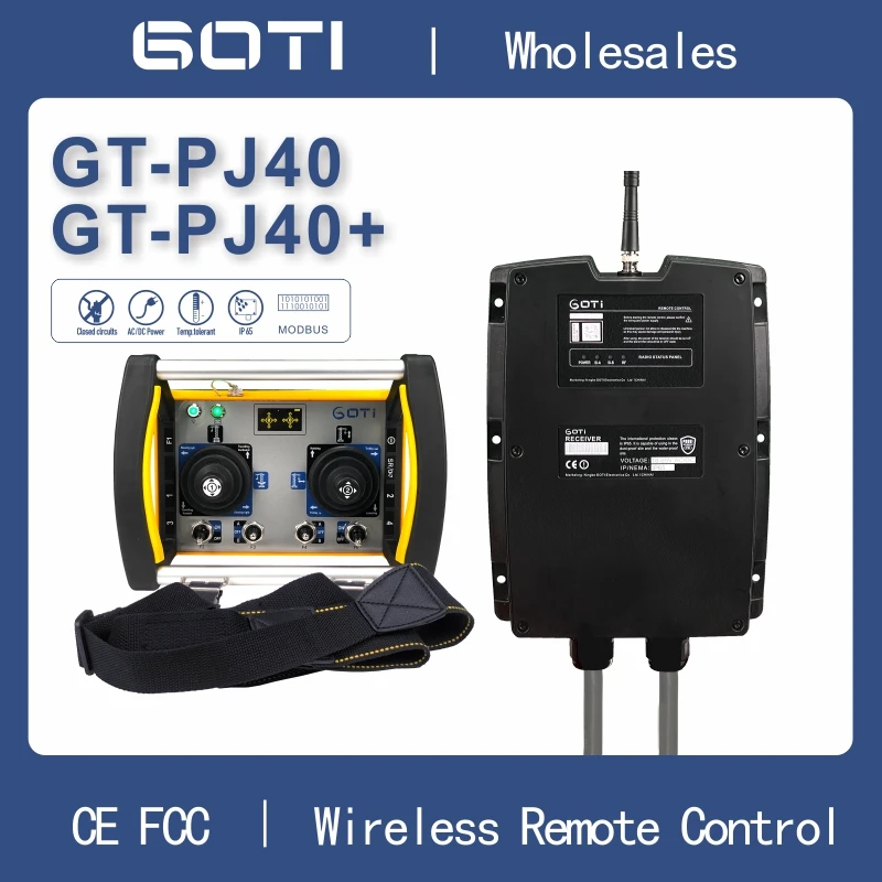 GT-PJ40 GT-PJ40+ Industrial Crane Rechargeable Remote Wireless Controller 2 five step Joysticks 18-440V UHF for Hoist