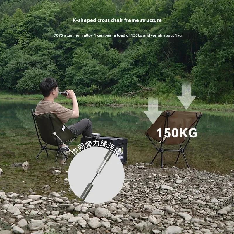 Defthike Portable Aluminum Alloy Folding Camping Table Outdoor Moon Chair Small Size Animal World Four Colors Furniture