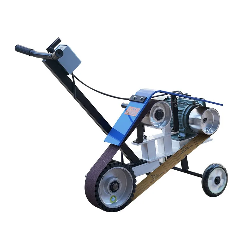 Industrial Push Belt Sander For Right Angle Weld Seam Grinding Duty Hand Push Abrasive Belt Grinder For Steel Plate Rust Removal