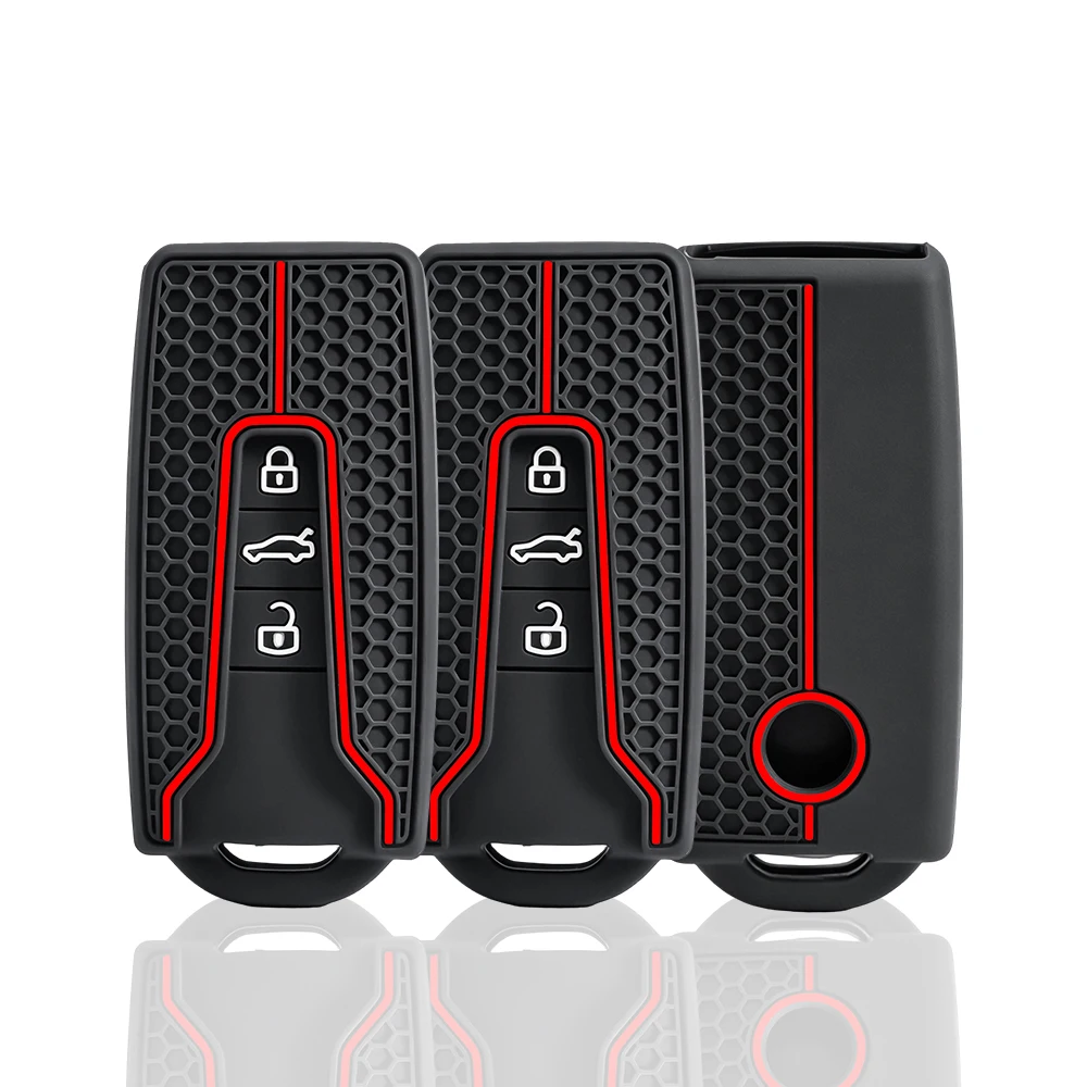 3 Button Remote Silicone Key Case Holder Fobs for Volkswagen VW MLB Magotan B8 Passat Touareg 2017- 2021 Keyless Wallet Jacket