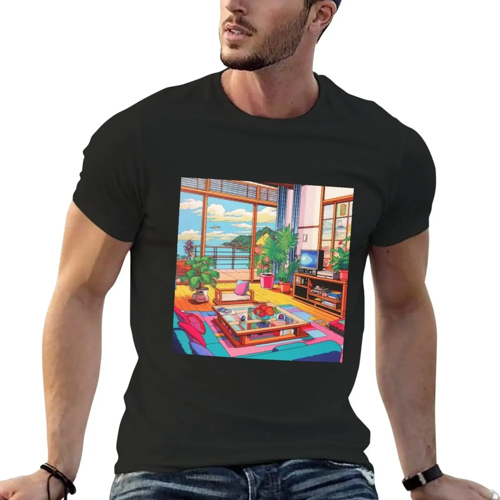 

New Bubblegum Livingroom T-Shirt Anime t-shirt summer clothes Oversized t-shirt plain t shirts men