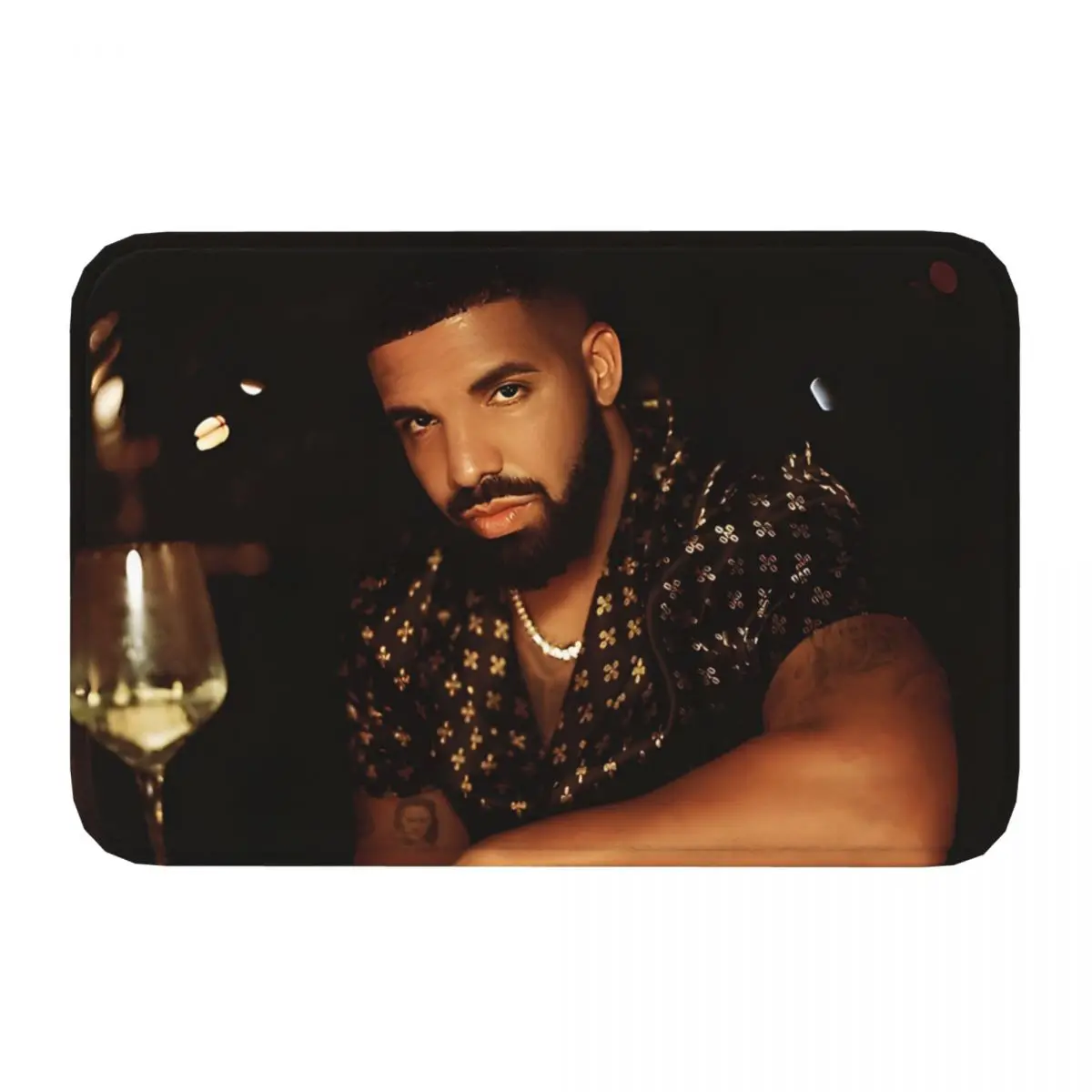 BBL Drake Hip Hop Rapper Non-slip Doormat Drake Night Time Mask Bath Bedroom Mat Outdoor Carpet Indoor Modern Decor