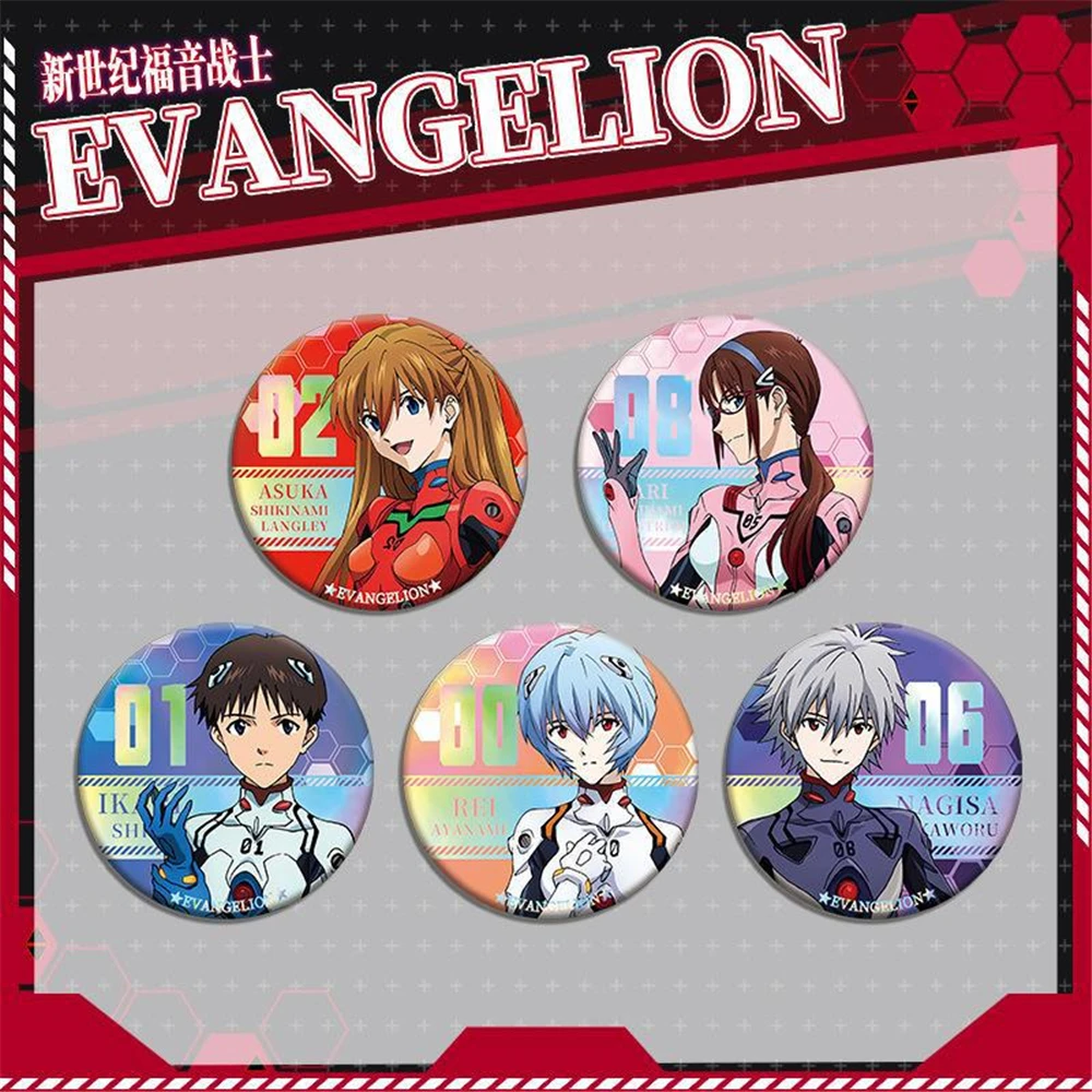 Anime NEON GENESIS Century EVANGELION EVA Ayanami Rei Ikari Shinji Cosplay Costume Badge Pin SPTE Tinplate Brooch Accessories