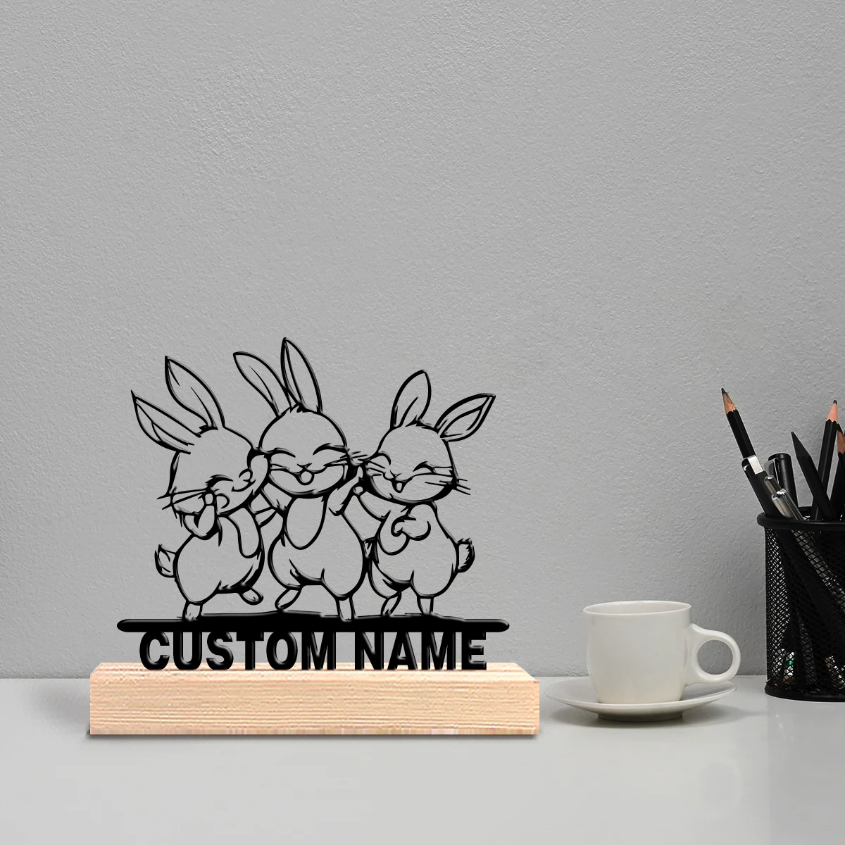 1pc Modern Rabbit Customized T - đánh giá và giá Art Craft Wood