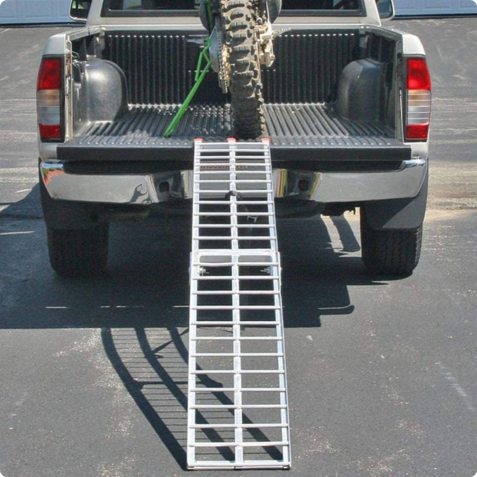 Aluminum Motorcycle Ramp Rung Folding Motorcycle Ramp Vehicle Loading Gear Ladder-Like Accessible Design