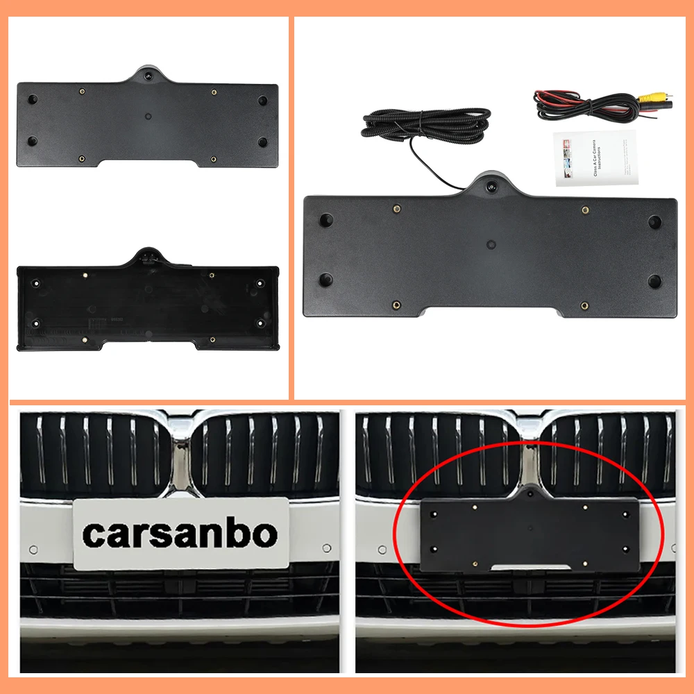 Carsanbo لسيارات BMW 5 Series 2018 2021 كاميرا ركن السيارة ذات الرؤية الأمامية CVBS 480 AHD 720P 1080P 150 ° عدسة عين السمكة مقاومة للماء للرؤية الليلية #5