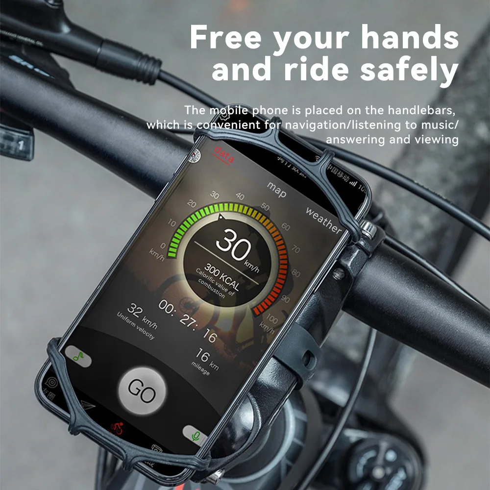 Universal Shockproof Elastic Silicone Mount Phone Holder Stand Riding Cycling Bicycle MTB Bike Phone DVR GPS Support Bracket