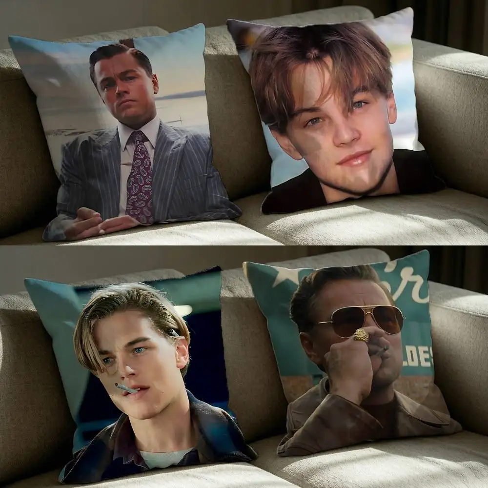 L-Leonardo Lenny D D-Dicaprio  Square Sofa Pillow Cover Solid Color Living Room Home Decor Cushion Case