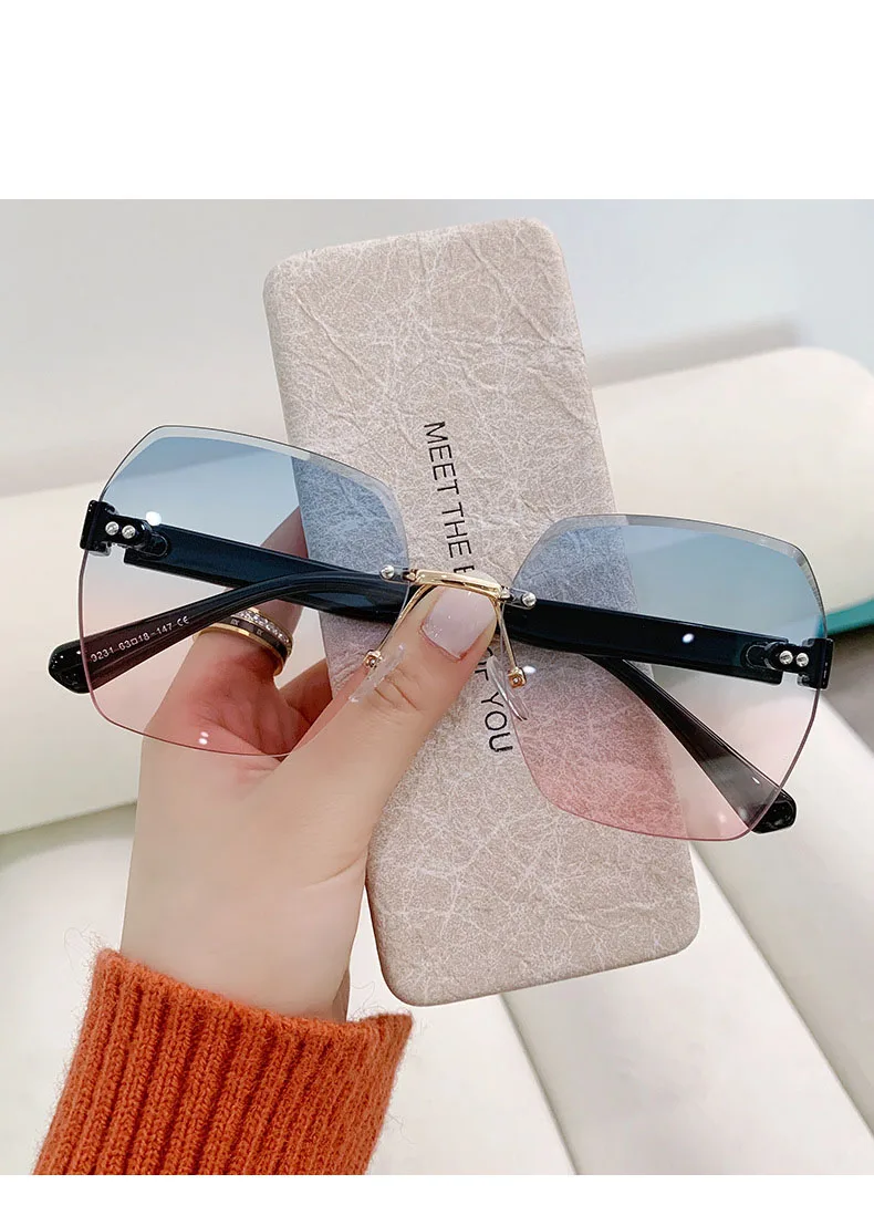 Brille Weibliche Koreanische Version Modische Sonnenbrille Rundes Gesicht Anti-Uv Starkes Licht Großes Gesicht Langes Gesicht Tawny Sonnenbrille – Detail 10