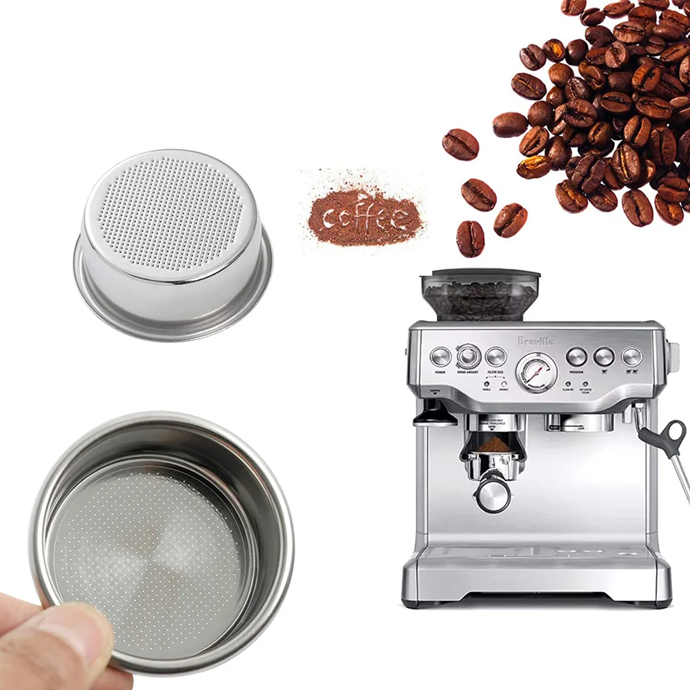 

Diameter Inner 51mm Double Layer Stainless Steel Coffee Filter Basket with Locking Snap Coffee Machine Accessory for Double Cup