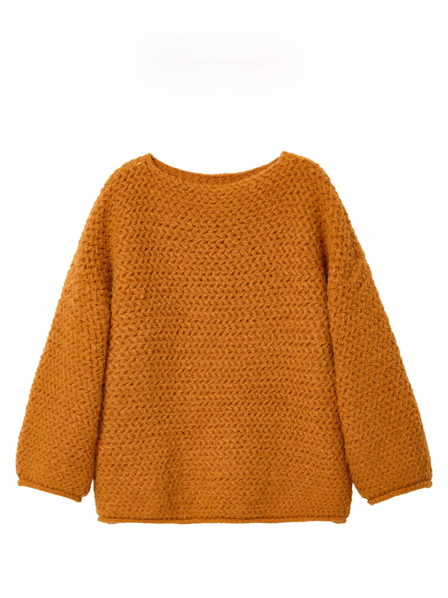 

AZZHEN Lazy Sle oulder Bowed Knitted Sweater Design Winter Exclusive Soft Acrylic Polyester Blend Long Sve round Ne