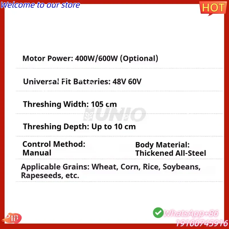2026Hot 400W 600W Selectable Motor 105cm Working Width Thickened Full Steel Body Durable High Grade High Productivity Manual