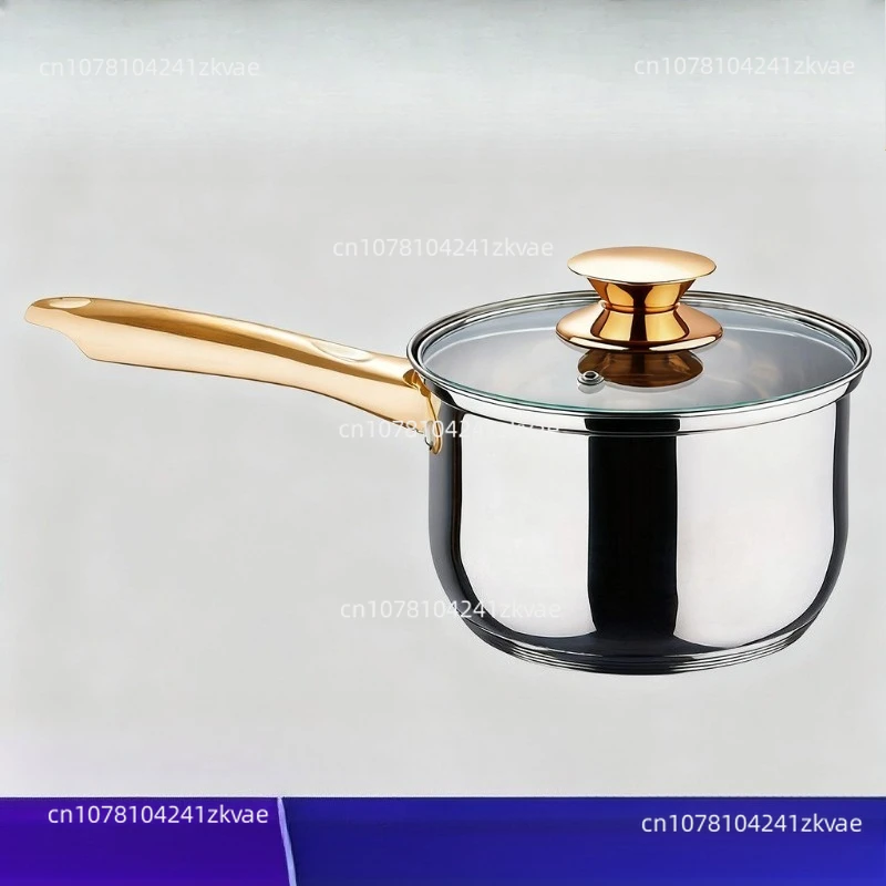 5 Layers Bottom Thickened 201 Stainless Steel Milk  Non-stick Instant Noodle  Complementary Food Pot Soup Sauce Pot
