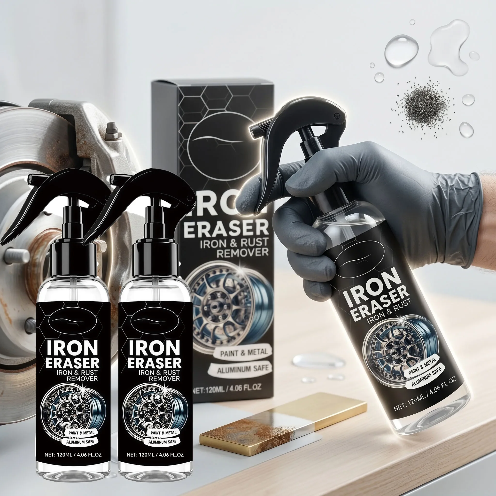 Car Wheel Rust Remover Spray Brake Dust Cleaner Alloy Rim Restorer Oxidation Stain Removal Tire Purification Auto Care