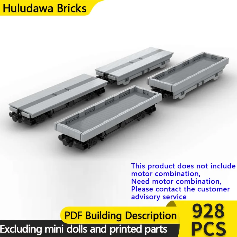 

City Car Model MOC Building Bricks Railway Flatbed Carriage Modular Technology Children Holiday Gifts Assemble Toys Suit