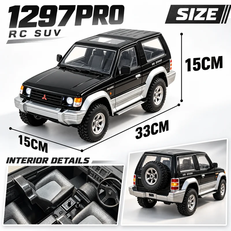 LDRC 1297PRO 1/14 Brushless RC Car 4WD Scale Crawler 2-Speed Metal Drivetrain Oil Shocks LED Off-Road Truck