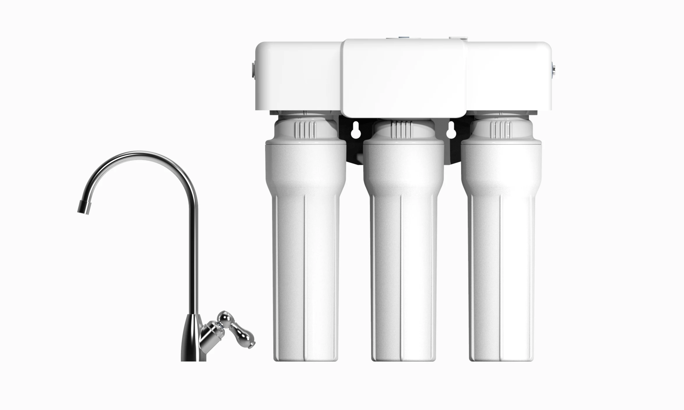 401 PFAS PFOS إزالة MTBE البلاستيكية الصغيرة 3 مراحل ترشيح المياه كتلة الكربون الأمريكية