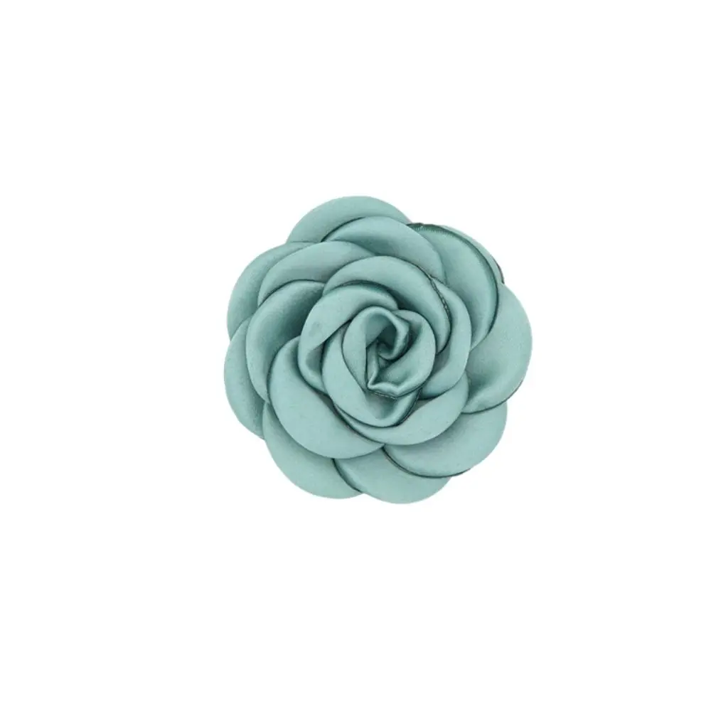 Women Satin Rose Fabric Artificial Flower Handmade Silk Dress Decoration Brooch Pin Hair Accessory Luggage Accessory