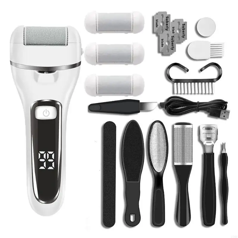 LCD Display Electric Feet Callus Removers Rechargeable Foot File Pedicure Tools Foot Grinder 2 Speed for Dead Skin