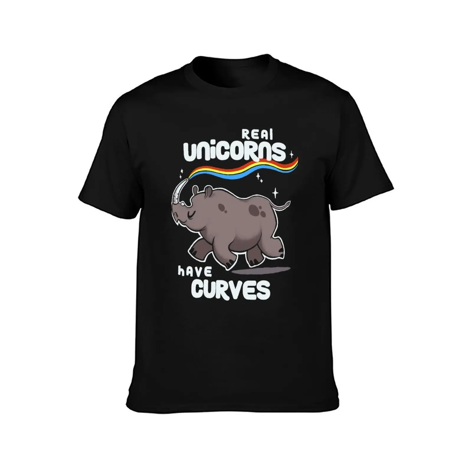 Chubby Real Unicorns - Funny Pun Parody - Cute Animal T-Shirt, Summer Casual Cotton Tee, Oversized Streetwear Tops, 100% Cotton