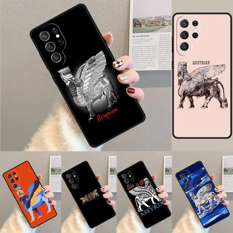 Cover For Samsung Galaxy S24 Ultra S21 S22 S8 S9 S10E Note 10 20 Plus FE S23 Lamassu Assyrian Winged Bull Phone case Coque