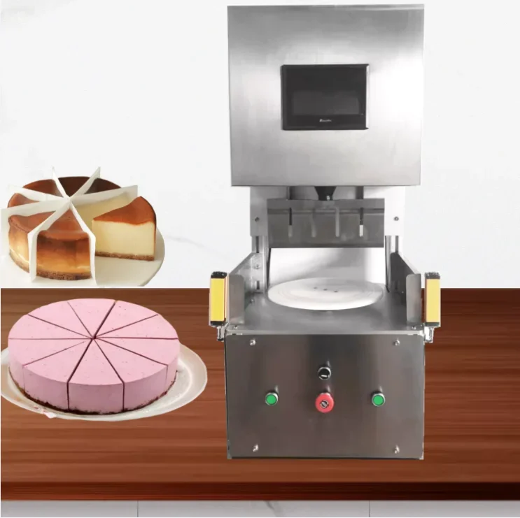 Electric horizontal automatic sponge ultrasonic round cake cutter top splitter cutting machine