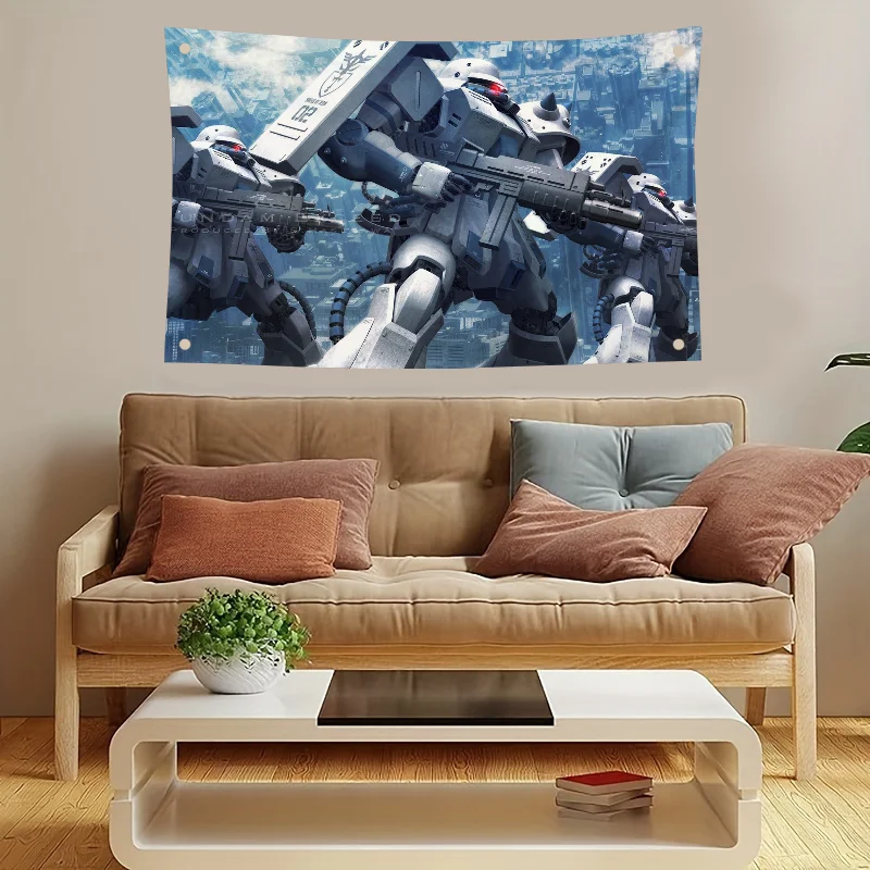 1pc UP Mobile Suit Gundam Zeon Flag Flags And Banners Four Hole Polyester Outdoor Decor Room Aesthetic