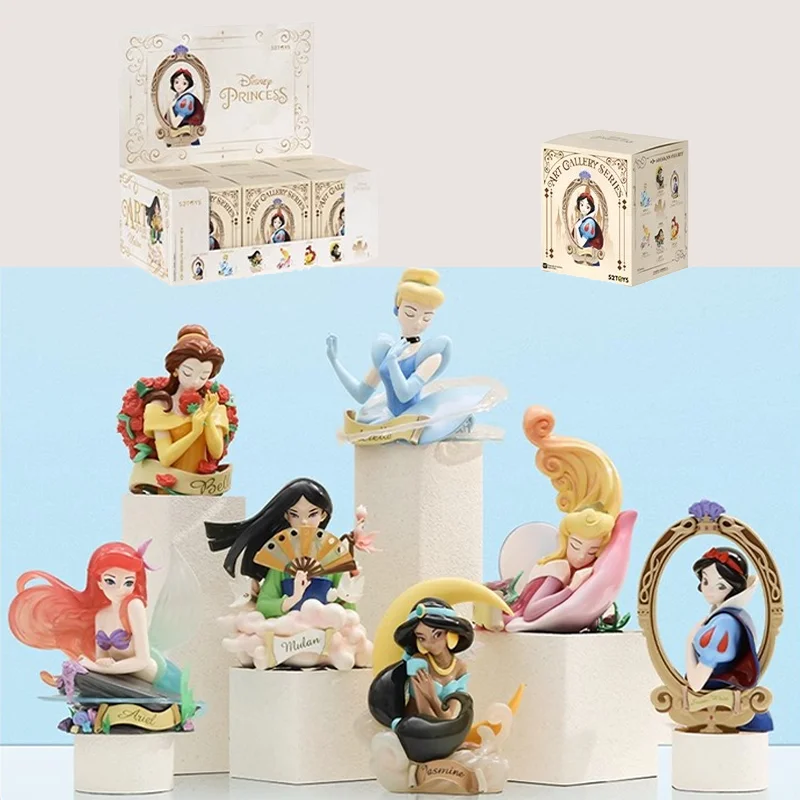 Disney Princess Art Bust Series Surprise Blind Box Art Gallery Collection Statue Original Mystery Box Ornament Gift For Children