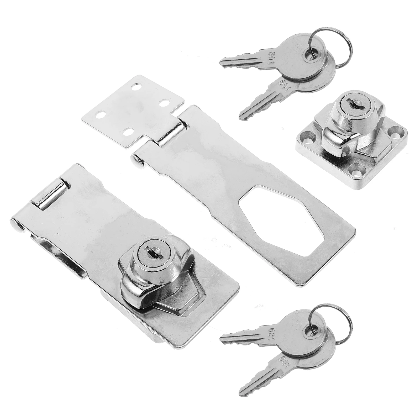 

1 Set Stainless Steel Right Angle Latch Lock Cabinet Door Lock With Key For Drawer Fridge Mailbox Wardrobe Hasp Clasp Security