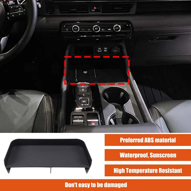 

For Honda Pilot 2023+ ABS Black Car styling Car Central Control Storage Box Mobile Pallet Car Interior Decoration Accessories
