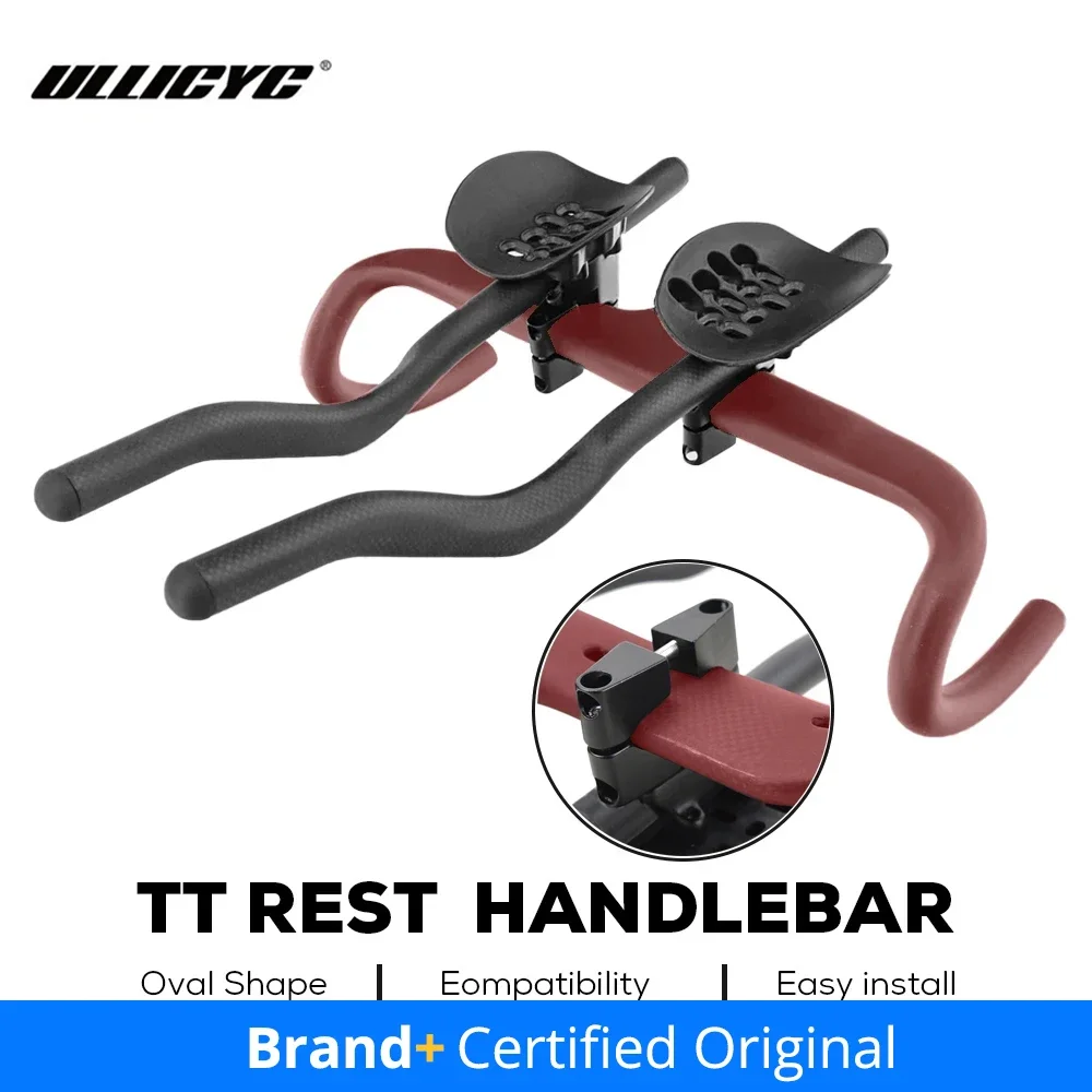 

ULLICYC Road Bike Triathlon Time Trial,3K Full Carbon Bicycle Rest TT Handlebar 35°/55° For Aero Handlebar Extension With Clip
