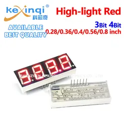 Digital LED vermelho Display tubo, cátodo, 7 segmento, 0.28in, 0.36in, 0.4in, 0.56in, 0.8in, 3bit, 4bit, ânodo Polegada, 5PCs