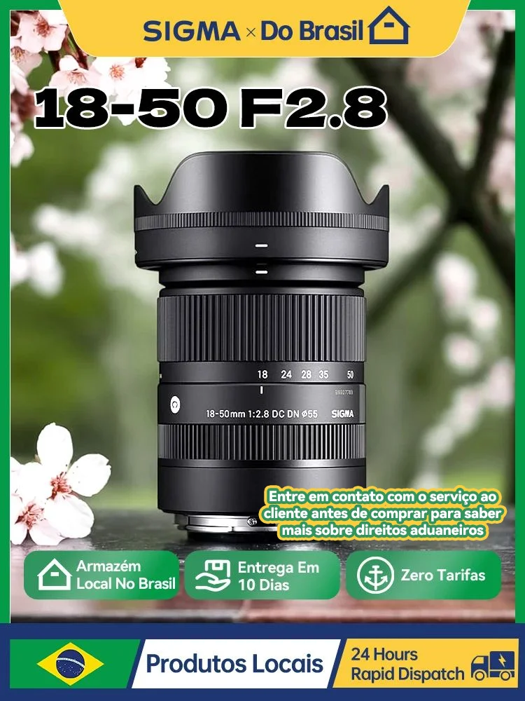 【 Do Brasil】Sigma 18-50mm F2.8 DC DN Contemporary APS-C Mirrorless Camera Lens Wide Angle Zoom for Sony Panasonic Fujifilm 18 50