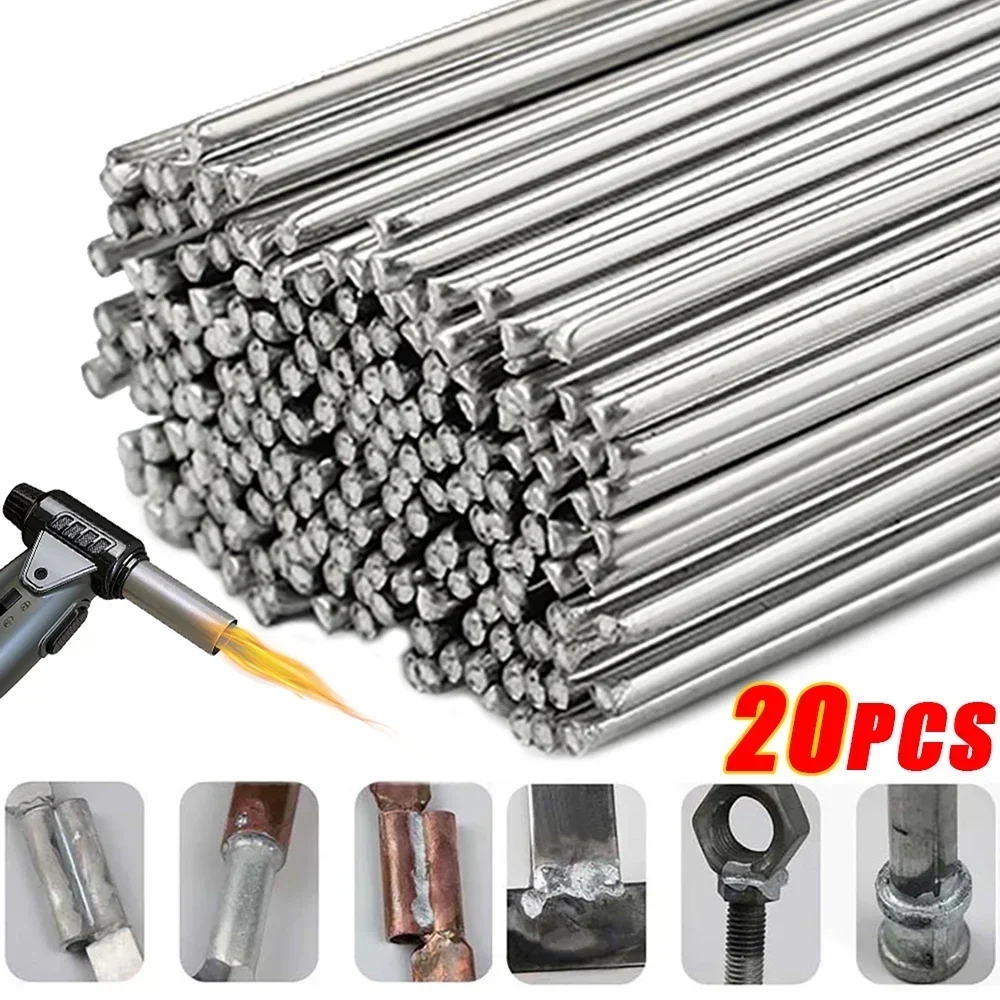 Alumínio Universal Prata Welding Rod, Cored Fio, Baixa Temperatura, Fácil Derreter, Solda Sem Necessidade, Pó Weld Bar, 20 Pcs, 10Pcs